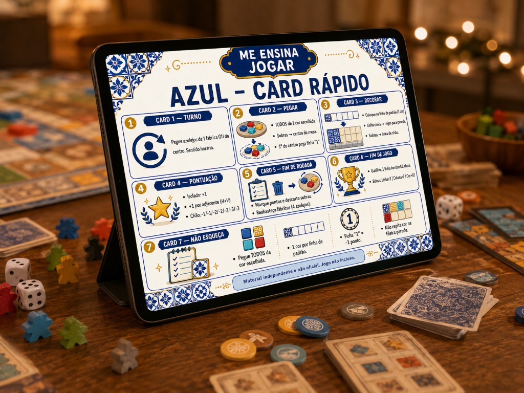 Card Rápido do Azul exibido em um tablet